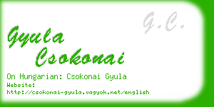 gyula csokonai business card